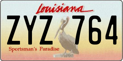 LA license plate ZYZ764