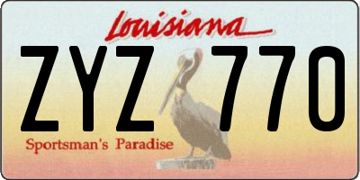 LA license plate ZYZ770