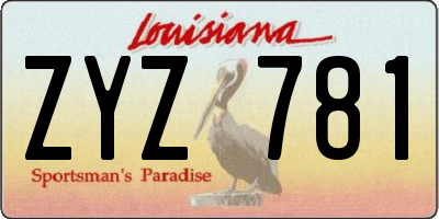 LA license plate ZYZ781