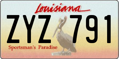 LA license plate ZYZ791