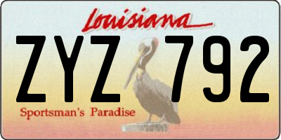 LA license plate ZYZ792