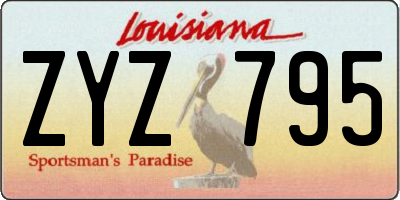 LA license plate ZYZ795