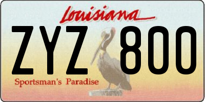 LA license plate ZYZ800