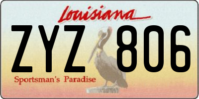 LA license plate ZYZ806