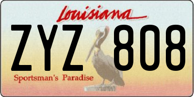 LA license plate ZYZ808