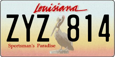 LA license plate ZYZ814