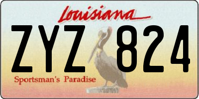 LA license plate ZYZ824