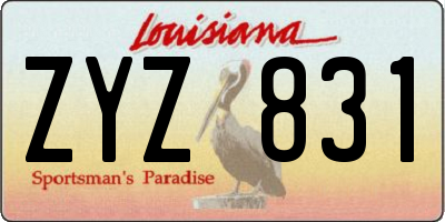 LA license plate ZYZ831