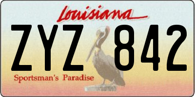 LA license plate ZYZ842