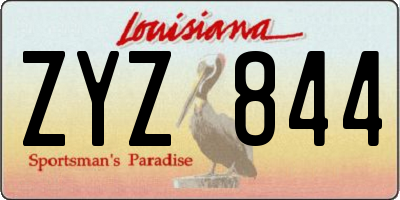 LA license plate ZYZ844