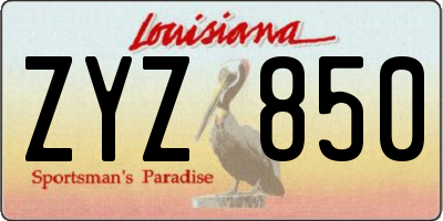 LA license plate ZYZ850