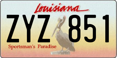 LA license plate ZYZ851