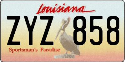 LA license plate ZYZ858