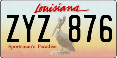 LA license plate ZYZ876