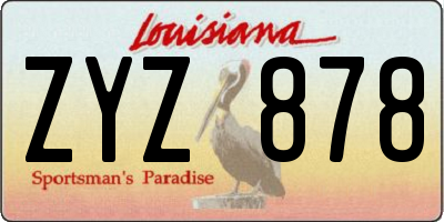 LA license plate ZYZ878