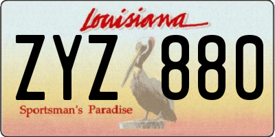 LA license plate ZYZ880