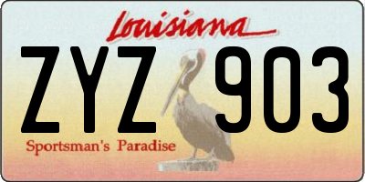 LA license plate ZYZ903