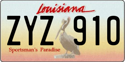 LA license plate ZYZ910