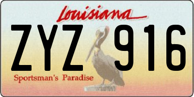 LA license plate ZYZ916