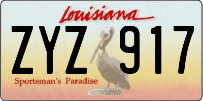 LA license plate ZYZ917