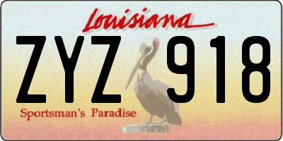 LA license plate ZYZ918