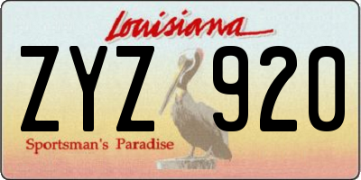 LA license plate ZYZ920