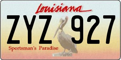 LA license plate ZYZ927