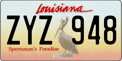 LA license plate ZYZ948