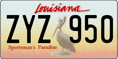 LA license plate ZYZ950