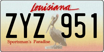 LA license plate ZYZ951