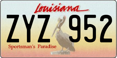 LA license plate ZYZ952