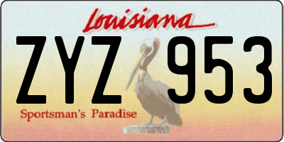 LA license plate ZYZ953