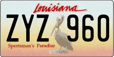 LA license plate ZYZ960