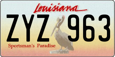 LA license plate ZYZ963