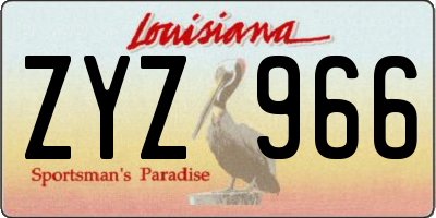 LA license plate ZYZ966