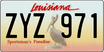 LA license plate ZYZ971