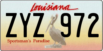 LA license plate ZYZ972