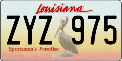 LA license plate ZYZ975