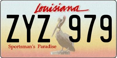 LA license plate ZYZ979