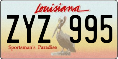 LA license plate ZYZ995