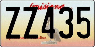 LA license plate ZZ435