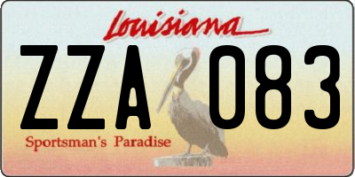 LA license plate ZZA083