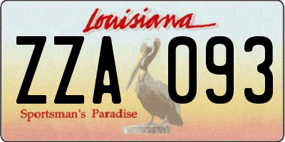 LA license plate ZZA093