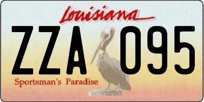 LA license plate ZZA095