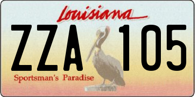 LA license plate ZZA105