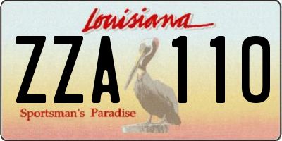 LA license plate ZZA110