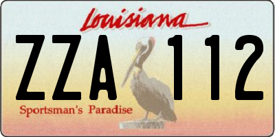 LA license plate ZZA112