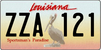 LA license plate ZZA121