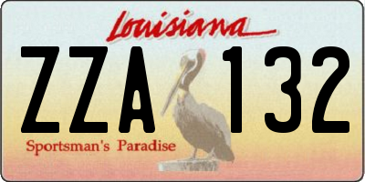 LA license plate ZZA132