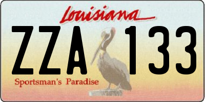 LA license plate ZZA133